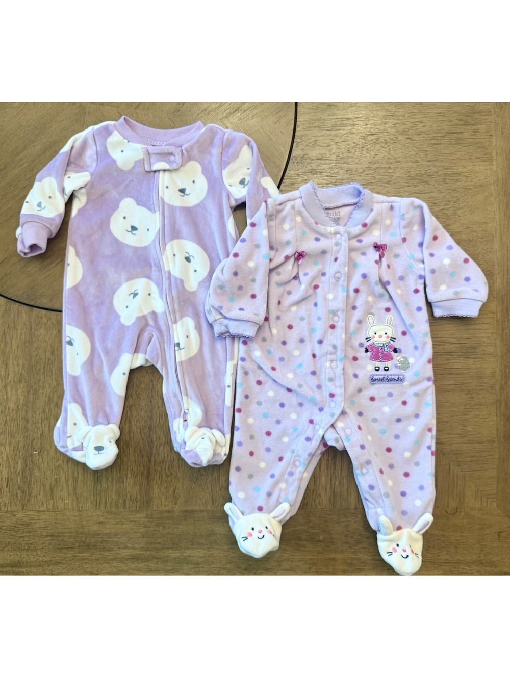Carter's Newborn Baby Girl Footed Pajama Sleepers, 2 Pack